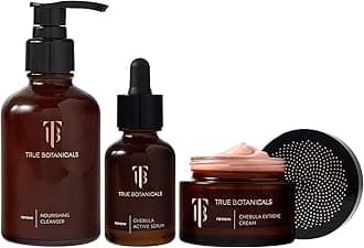 True Botanicals Deep Hydration Renewal Set | Anti-Aging | Reduce Fine Lines & Increase Hydration | Contains Renew Nourishing Cleanser, Chebula Active Serum, and Chebula Extreme Cream | Gift Set