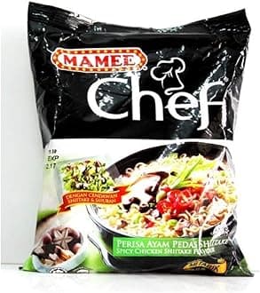 Mamee Chef Instant Noodles 72g (628MART) (Spicy Chicken Shiitake, 4 Packs)