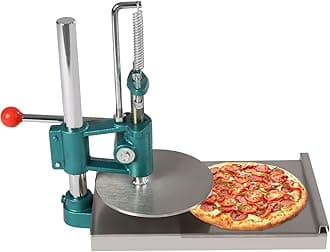Pizza Dough Press Machine, 7.9in Household Pizza Pastry 304 Stainless Steel Manual 0.2" Thick Disc Dough Pastry Press Machine Height Adjustable for Making Hand Pies Bread Molds Pie Crusts (7.9“)