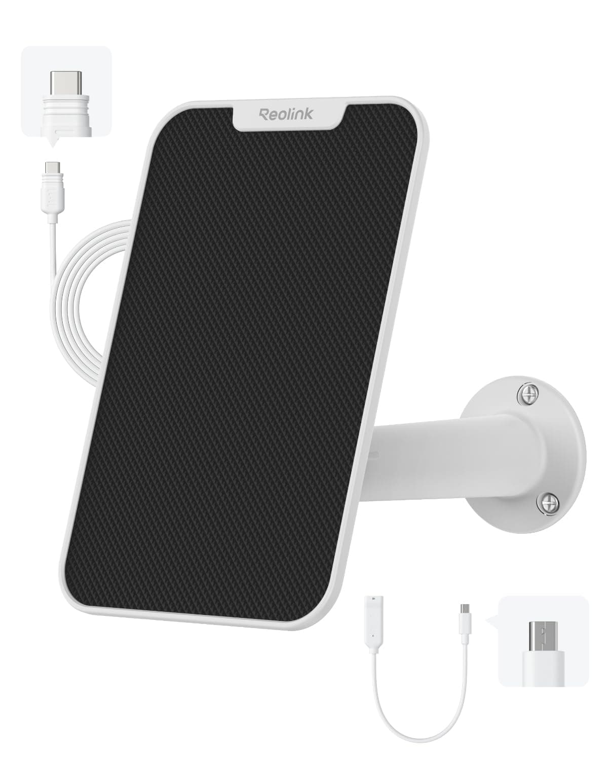 3W Solar Panel Power Designed for Wireless Outdoor Security Camera Solar Powered Cameras, 6V Type C Port, Compatible with Argus Eco/Go PT Plus/Argus 3 Pro/Argus PT, Non-Stop Charging (White)