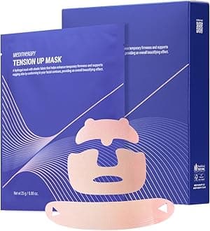 Tension Up Mask 5EA - Korean Collagen Face V Line Lifting Mask - Hydrating Firming & Skin Tightening for Sharp & Sculpted Contour - Matrixyl & Peptide Gel Facial Mask for Youthful Radiance
