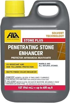 FILA Surface Care Solutions STONEPLUS, Stone Enhancer Sealer, Ideal for All Natural Stone, Protects and Enriches the Color of Polished, Honed, Textured and Tumbled Natural Stone, Solvent Based, 1QT