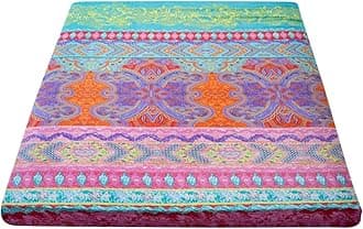 MAXYOYO Mattress Cover for Traditional Japanese Futon Mattress, Futon Floor Mats Cover with Zipper, Super Soft and Machine Washable, Bohemian, Twin