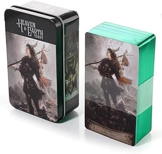 AYME Heaven & Earth Tarot Card Game In A Tin, A 78-Card Deck Gilded Black (Limited Edition), 400 Gsm Black Core Cardstock (Style 2)
