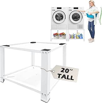 Laundry Pedestal 20" Height Universal Fit 700lbs Capacity, Washing Machine Base Stand Dryer Base Platform Heavy Duty, 28“ Wide (White)