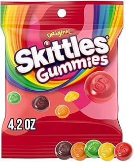 SKITTLES Gummies, Original Fruity Gummy Candy Bags with 4.2 Oz Each, Individually Wrapped Bulk Snacks, Pack of 12