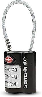 Samsonite Travel Sentry 3-dial Combination Cable Lock, Black, One Size, Travel Sentry 3-dial Combination Cable Lock