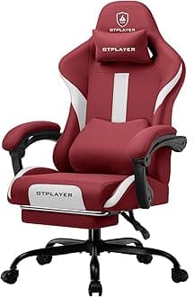 GTPLAYER Gaming Chair with Speakers, Video Game Chairs with Footrest, PC Gamer Chairs for Adults - Padded High Back Ergonomic Reclining Silla Gamer, Linkage Armrest, Ace Pro, WineRed