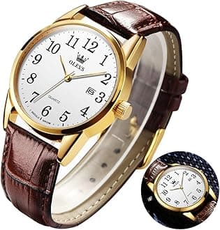– Men Watch Leather Analog Quartz Male Dress Week Date Business Classic Luminous Leather Strap 3ATM Waterproof Wrist Watch Lovers
