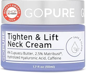 goPure Neck Firming Cream - Anti-Aging Neck Cream for Tightening and Wrinkles for an Even Skin Tone and Neck Lift - With Pro-Active Firming Complex, 1.7 oz