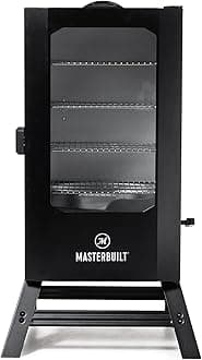 40-inch Digital Electric Vertical BBQ Smoker with Leg Kit, Side Wood Chip Loader and 970 Cooking Square Inches in Black, Model MB20070122