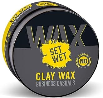 Set Wet Hair Wax For Men - Hair Clay Wax 60g| Strong Hold, Ultra Matte Finish, With Bentonite Clay, Restylable Anytime, Easy Wash Off| No Paraben, No Sulphate, No Alcohol