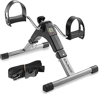 Sparnod Fitness Arm & Leg Mini Exercise Bike, Adjustable Resistance, Portable Under Desk Pedal Exerciser for Home & Office Workout, Compact Steel Frame, 120kg Capacity