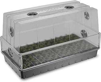 Large Humidity Dome, Heavy-Duty Germination Kit with 3mm Thick Clear Dome, Sturdy Drip Tray, 6x12 Cell Seedling Tray, and Vented Height Extension Panels, for Seed Starting, Cloning Plants