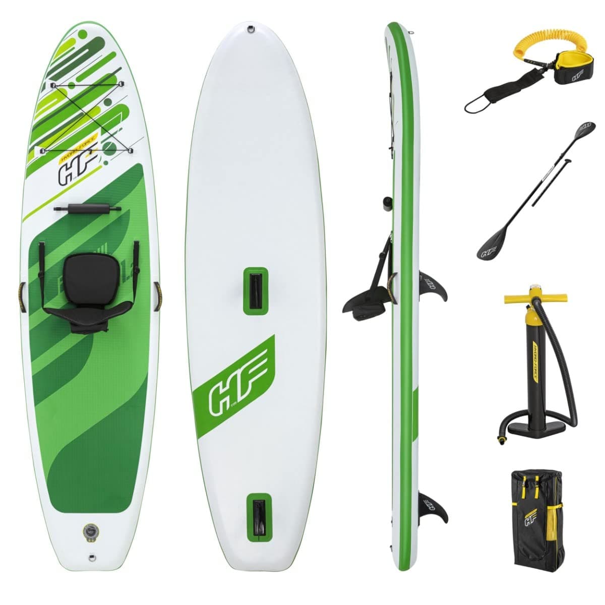 Hydro-Force SUP Inflatable Stand Up Paddle Board Complete Set with Kayak Conversion Kit Multiple Styles Sizes 30cm 3m