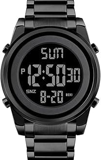 Skmei Men's Watches Women Unisex Digital Watch Fashion Sports Stainless Steel Waterproof Wristwatch Fashion Luxury