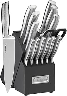 C77SS-15PG 15pc German Stainless Steel Hollow Handle Cutlery Block Set
