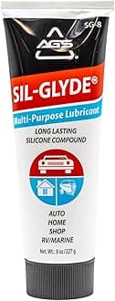 AGS Automotive Solutions SIL-Glyde Multi-Purpose All-Weather Lubricating Compound for All Surfaces - 8 oz Tube, Versitle Multi-Purpose Lubrication, All Weather, Auto, Home, Farm and Shop
