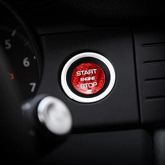 Red Ignition Starter Switch Sticker for Land Rover Discovery Sport for Range Rover Evoque Velar Start Stop Engine Button Cover Genuine Carbon Fiber Material - for Concave Button