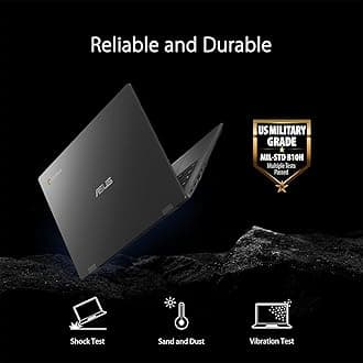 ASUS Chromebook CM1402 14" FHD Laptop, MediaTek Kompanio 520, 4GB LPDDR4x-3600 MHz RAM, 64GB eMMC, HD Webcam, WiFi 6, Bluetooth, Chrome OS, Gravity Gray