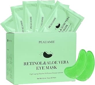 PEAUAMIE Under Eye Patches with Retinol and Aloe Vera Eye Mask for Dark Circles and Puffiness, Face Mask Skin Care Products 30 Pairs