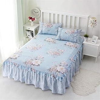 Bed Skirt Cotton lace Four Seasons Valance Simple Non-Slip Bed valances Double Bed Valance Fitted Sheet King Resistant Ruffled Valance Sheet Washable dust Ruffle