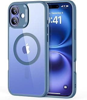 ESR for Phone 16 Case, Compatible with MagSafe, Shockof Military-Grade tection, Magnetic Phone Case for Phone 16, Classic Hybrid Case (HaloLock),Clear Blue