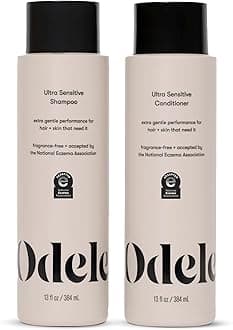 Odele Sulfate-Free Ultra-Sensitive Shampoo & Conditioner Set for Extra Gentle Cleansing and All Hair Types, 13 Fl Oz Each (2-Pack)