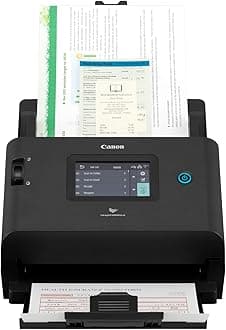 imageFORMULA DR-S350NW Document Scanner - 50ppm/100ipm Scanning Speed - 60 Sheet ADF, Versatile Media Handling - Colour Touchscreen - USB, LAN, WiFi Connectivity - Desktop Scanner