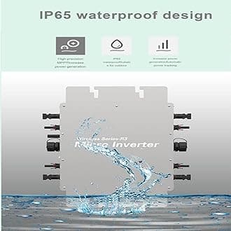 DAZULI 1200W 1400W 1600W 2000W 2400W 2800W Solar Inverter Grid Tie Mppt Micro Inverter, Dc22-60V to 230V 120V Self Cooling Pure Sine Wave Solar Inverter W/Ac Connection Cable,1400W