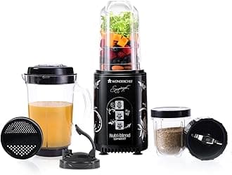 Nutri Blend Smart 3 Jar Automatic Mixer Grinder with Dual Pulse Function|22000 RPM|100% Full Copper Motor|3 Unbreakable Jars|500 W|2 Years Warranty|Recipe book by Chef Sanjeev Kapoor| Black