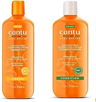 CantuShea Butter Cleansing Shampoo + Hydrating Conditioner 13.5 Fl Oz (Pack of 2)