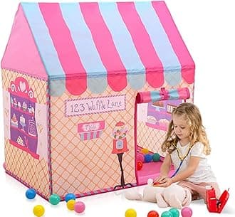 SweHouse Kids Play Tents for Boys Tent for Kids Indoor and Outdoor Tent Boys and Girls Toys Children Indoor Playhouse for Kids Gifts for Christmas Birthday (Pink Ice Cream House)