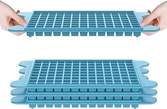 Mini Ice Cube Tray for Freezer: FDDBI Small Ice Trays for Freezer with Bin - 117×4PCS Easy Release Nugget Ice Tray - Crushed Ice Tray with Ice Container