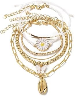 Shining Diva FashionLatest Stylish Multilayer Charm Bracelet for Women and Girls (14694b) Set of 6