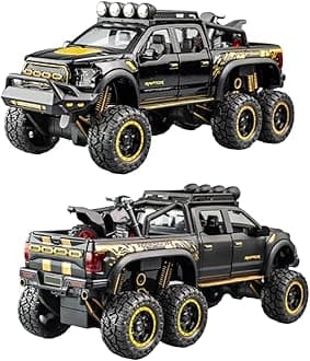Big Size Ford Raptor F150 Model Car 1:28 Scale Exclusive Alloy Metal Pull Back Die-cast Car Metal Pullback Toy car Openable Doors & Light Music Birthday Gift 【Colors as Per Stock】