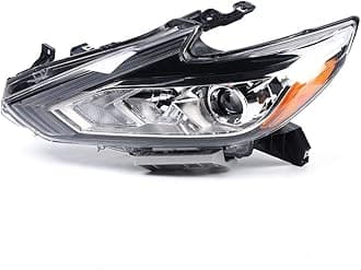 Halogen Headlights Headlamps Assembly For 2016-2018 Nissan Altima 2.5L Base/S/SR/SV/SL NON-3.5L Models Front Head Light Lamp, 260609HS0A 260109HS0A (Driver Side)