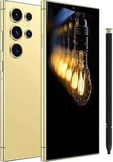 S24 Ultra Unlocked Cell Phone Android 13, 8GB+256GB Octa-core Smartphone Mobile Phone, 6800mAh Battery Fast Charging, 6.8" FHD+ Screen, 108MP Camera, Dual SIM Phone/GPS/Face ID - Gold