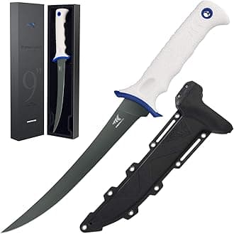 Spartacus Fillet Knife, Razor Sharp 8Cr14 Stainless-Steel Blade, Boning and Food Prep Knives, Durable/Comfortable Handles, Protective Sheath, Perfect for Fresh or Saltwater