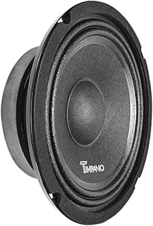 Timpano 6.5 Inch Flat Car Speaker 600 Watt TPT-MB6-4 Slim Flat Profile 4 Ohm PRO Midbass Car Audio Speaker Compact for Doors (Single)
