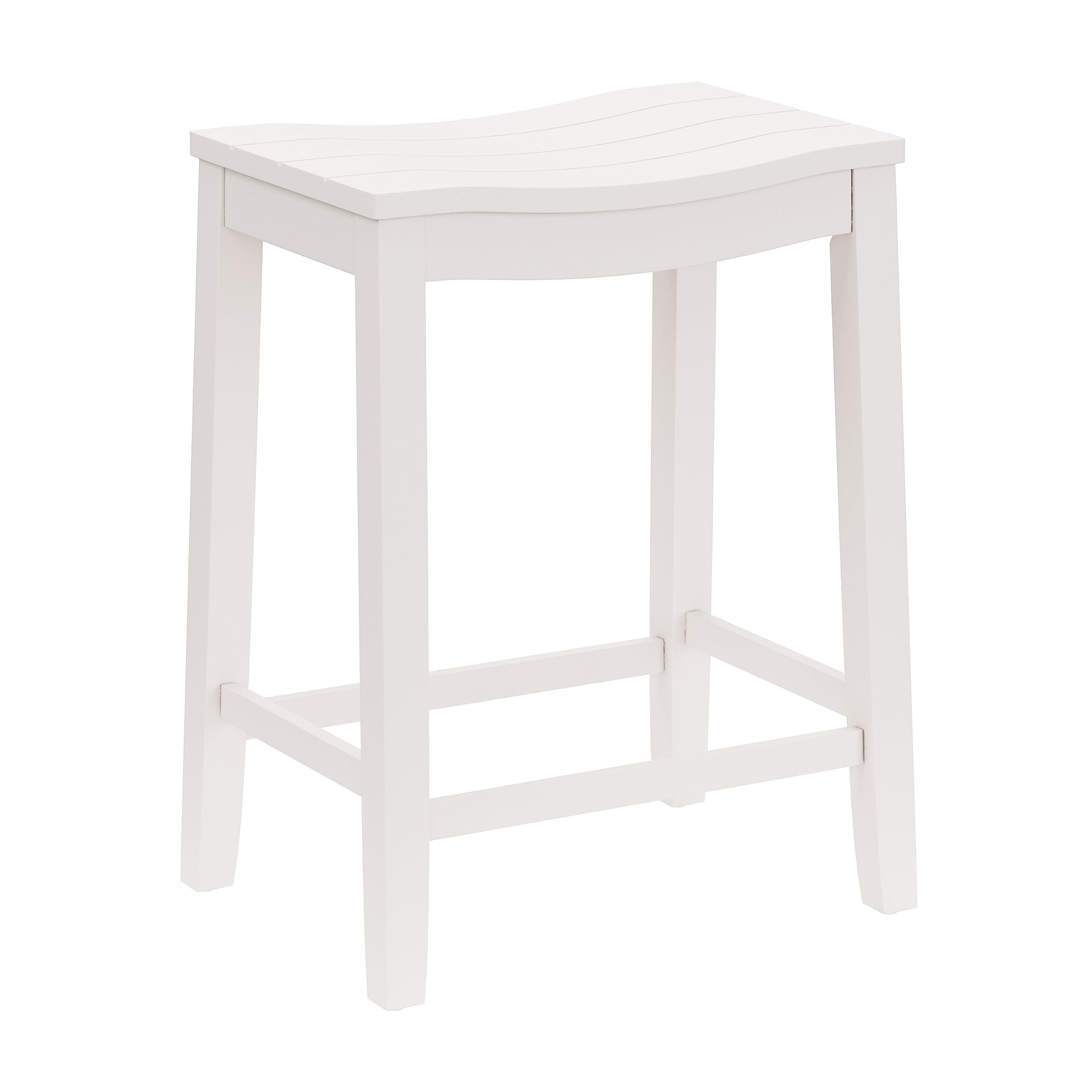 Fiddler Backless Counter Height Saddle Stool, White