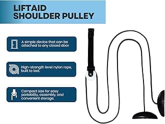 LiftAid Shoulder Pulley for Physical Therapy with Exercise Guide - Improves Shoulder Strength & Range of Motion - Reduces Pain, Helps in Muscle Recovery - Physical Therapy Equipment (Black)