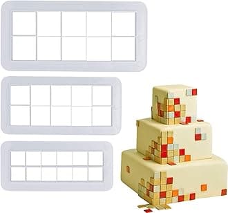 Mity Rain Square Cookie Cutter - Geometric Multicutter-Square Cake Fondant Cutter - 3 Size, Biscuit Cutters, Creative Cake Decorating