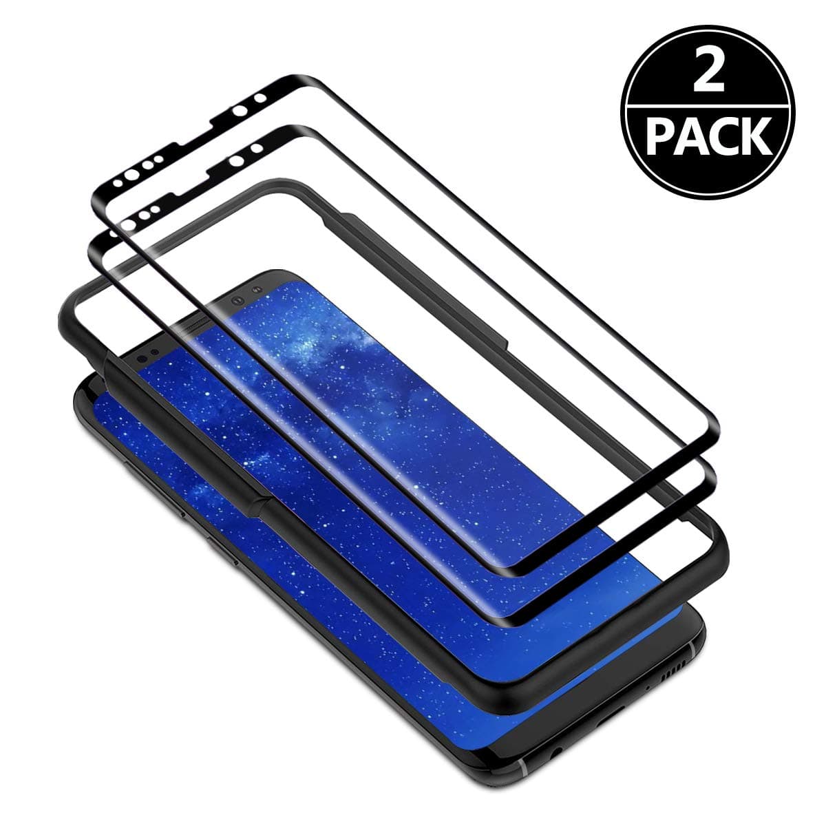 LXIAN S9 plus Screen Protector (2 Pack), [Full Coverage] [High Sensitivity] [Ultra Clear] [Anti-scratch] [Easy-install] [Case Friendly] Tempered Glass with Alignment Frame for Samsung Galaxy S9 plus