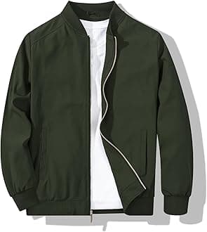 Men's Bomber Jacket Fashion Stylish Lightweight Windbreaker Spring Fall Casual Jackets for Men