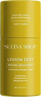 Lemon Zest - All Natural Deodorant for Woman, Aluminum-Free, Baking Soda-Free, 12-Hour Odor Protection, Clean Citrus Scent - For Women & Men, Gentle on Sensitive Skin