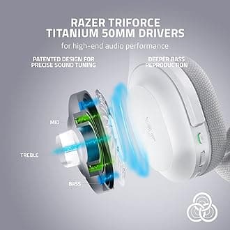 Razer Barracuda Wireless Gaming & Mobile Headset (PC, PlayStation, Switch 2, Android, iOS): 2.4GHz Wireless + Bluetooth - Integrated Noise-Cancelling Mic - 50mm Drivers - 40 Hr Battery - Mercury White