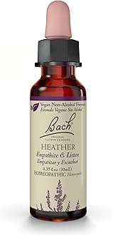 Bach Original Flower Remedies, Heather (Non-Alcohol Formula) - Empathize & Listen - Natural Homeopathic Flower Essence for Emotional Balance - Vegan, Gluten Free, Sugar Free - 10mL Dropper