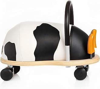 Wheelybug Toddler Wooden Ride-On, Multi-Directional Castor Wheels, Safety Certified Developmental Toy for Outdoor/ Indoor Fun, Large (2.5 - 5 Years), Cow