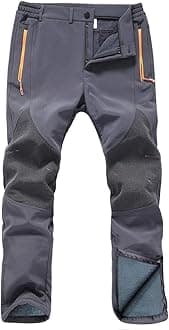Mens Snow Ski Waterproof Softshell Snowboard Pants Outdoor Hiking Fleece Lined Zipper Bottom Leg